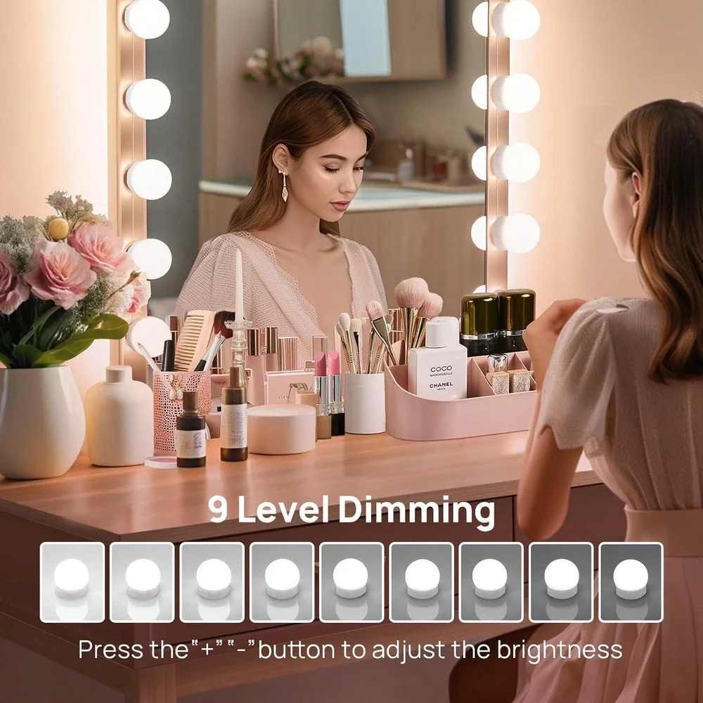 Consciot PC-10D-2835-W-F5 10 Dimmable Bulbs LED Vanity Lights For Mirror Adju‎